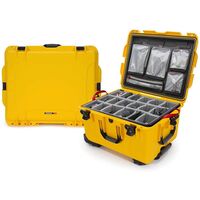 Nanuk Case 960 mit Deckel org. - mit Trennwand - Pro Photo Kit  gelb