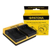 Patona Dual Ladegerät für Casio NP-120 CoolPix S2500 S3100 S4100 inkl. Micro-USB Kabel 