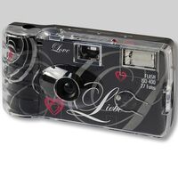 Q&L Einwegkamera Liebe schwarz mit Blitz ISO 400 für 27 Aufnahmen 