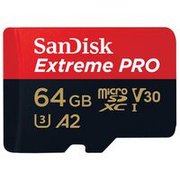 SanDisk Extreme Pro micro SDXC UHS-I, U3, V30, A2, C10+ SD Adapter  64 GB 200 MB/s