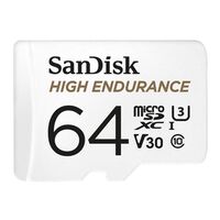 SanDisk High Endurance microSDXC Karte mit SD-Adapter, C10, U3, V30  64 GB