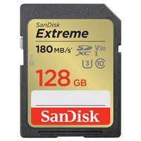 SanDisk SDXC Extreme V30 UHS-I U3, Class 10 Speicherkarte  128 GB 180MB/s 