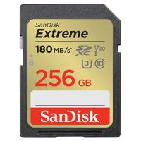 SanDisk SDXC Extreme V30 UHS-I U3, Class 10 Speicherkarte  256 GB 180MB/s