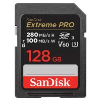 SanDisk SDXC Extreme Pro R 280MB/s V60 UHS-II, Class 10 Speicherkarte  128 GB 