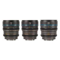 Sirui Night Walker 24+35+55mm T1.2 S35 Cine Objektiv Set mit Case  RF-Mount Metallgrau