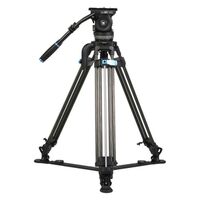 Sirui SQ100 Carbon 1 Step Broadcaststativ + VHS18 Fluid Videoneiger mit Gegengewichts- und Friktionseinstellung 