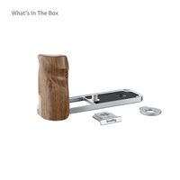 SmallRig L-förmige Montageplatte mit Holzgriff für FUJIFILM X half  silber