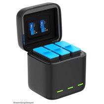 Telesin Dreifach-Ladegerät Box + 2x Akku - GoPro 9/10/11  Akku Blau