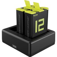 Telesin Ladegerät für 3 Batterien + 2x Akku GoPro 9/10/11/12 