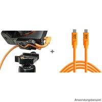 Tether Tools TetherGuard LeverLock & Cable Kit USB-C auf USB-C  4,6 m Orange
