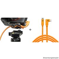 Tether Tools TetherGuard LeverLock & Cable Kit USB-C auf USB-C, 1x rechtsgewinkelt  4,6 Meter Orange