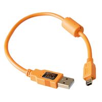 Tether Tools TetherPro USB-Datenkabel für USB 2.0 an USB 2.0 Mini-B (5-Pin) - 0,3 Meter Länge  orange