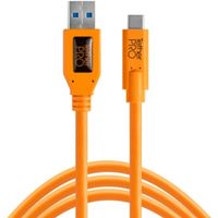 Tether Tools TetherPro USB-Datenkabel für USB 3.0 an USB-C - 4,6 Meter Länge, gerader Stecker  orange