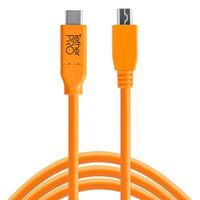 Tether Tools TetherPro USB-Datenkabel für USB-C an USB 2.0 Mini-B5 - 4,6 Meter Länge, gerader Stecker (orange) 