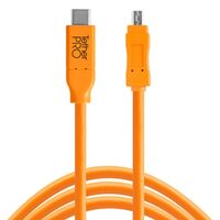 Tether Tools TetherPro USB-Datenkabel für USB-C an USB 2.0 Mini-B8 - gerader Stecker  4,6m orange