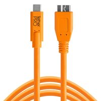 Tether Tools TetherPro USB-Datenkabel für USB-C an USB 3.0 Micro-B - gerader Stecker  orange 4,6m