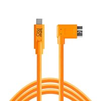 Tether Tools TetherPro USB-Datenkabel für USB-C an USB 3.0 Micro-B -  rechtsgewinkelter Stecker  orange 4,6m