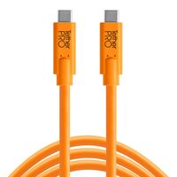 Tether Tools TetherPro USB-Datenkabel für USB-C an USB-C - gerader Stecker  orange 4,6m