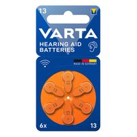 Varta Hearing Aid 13, 6er Blister  Hörgerät-Batterien