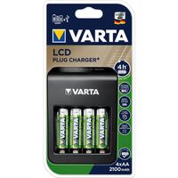 Varta LCD Plug Charger inkl. 4 AA/LR6 Mignon Power Akkus 2100 mAh 