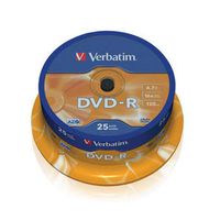 Verbatim DVD-R 4.7GB/120Min/16x Cakebox  25er-Pack