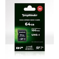 Voigtländer High-Speed SDXC, UHS-I Cl10, U1, V10 (100/15 MB/s)  64 GB