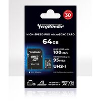 Voigtländer microSDXC Prof. High- Speed UHS-I, Cl10, U3, V30 (100/95 MB/s)  64 GB