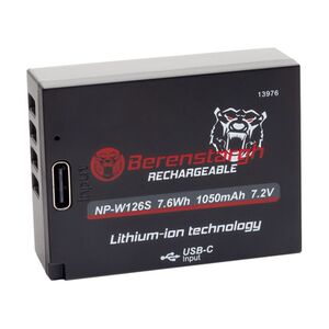 Berenstargh Battery f. Fuji NP-W126S, 1050mAh, 7.2V, USB-C Input 