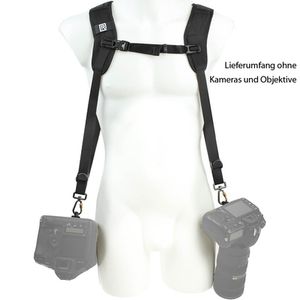 Blackrapid R-Strap Double Breathe Rucksack-ähnliches Doppelgurt-System z.B für 2 DSLR-Kameras mit schweren ZOOM-Objektiven 
