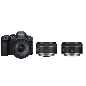 Canon EOS R6 Mark II + RF 24-105mm F4 L IS USM + RF 16mm f/2,8 STM + RF 50mm f/1,8 STM 