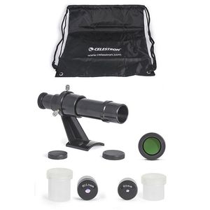 Celestron Zubehörset zum FirstScope 76 inkl. 6mm (50x) und 12,5 mm (24x) 1 Zoll Okular, Mondfilter, 5x24 Sucher und Fanbag 