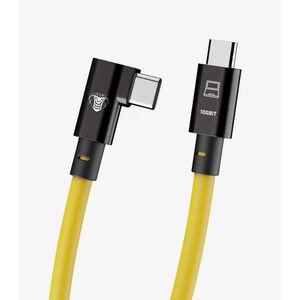COBRAUNION USB-C Tether Kabel - 10M 10G  Gerade - 90° abgewinkelt gelb