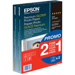 Epson Premium Glossy Photo Papier 10x15 2 x 40 Blatt 255 g/m² Vorteilspack 