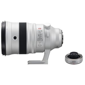 Fujifilm XF 200mm f/2,0 R LM OIS WR + Telekonverter XF 1.4X TC F2 WR  Fujifilm X grau-silber