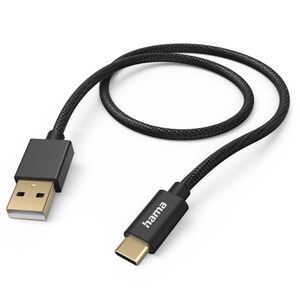 Hama Ladekabel Fabric, USB-A - USB-C, Nylon  schwarz 1,5m