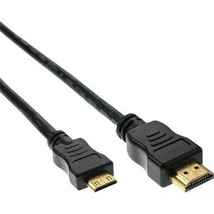 Inline HDMI-A auf mini HDMI-C Kabel  schwarz 1,5m 