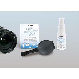 Kaiser Reinigungsset, bestehend aus Optikreinigungspapier, Luftpinsel, Optik-Reinigungsflüssigkeit 