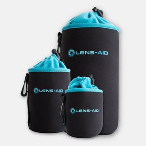 Lens-Aid Neopren Objektivbeutel mit Fleece-Fütterung  Set: S, M, L
