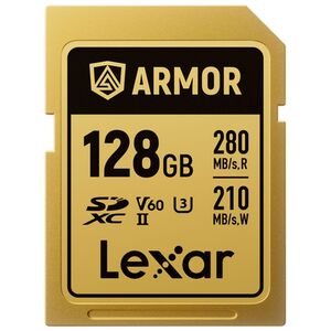 Lexar SDXC Pro Gold Series ARMOR UHS-II V60 IP68 Stainless Steel R280  128 GB