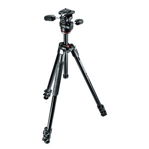 Manfrotto 290 XTRA Kit, Alu mit 3 Segmenten, 3-Wege-Neiger 