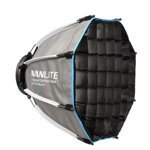 Nanlite SB-FMM-O-40 Oktagonal-Softbox 40 cm mit FMM-Bajonettanschluss. Inkl. Standard- und Lite-Diffusor Stoffwabe und Schutztasche. 