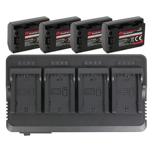 Patona 4-fach Ladegeräte für Sony NP-FZ100 + 4x NP-FZ100 USB-C Akku 