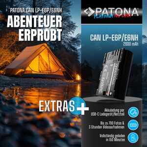Patona Platinum Akku mit USB-C Input für Canon  LP-E6P
