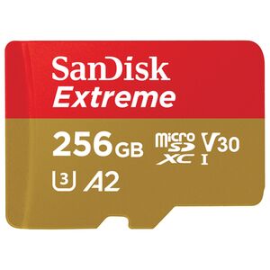 SanDisk Extreme microSDXC UHS-I, C10, U3, V30, A2 + SD Adapter  256 GB 190 MB/s 