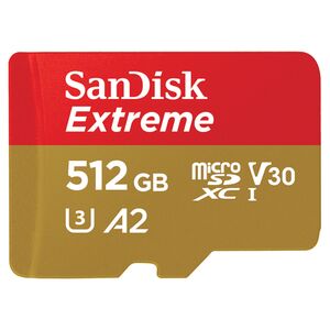 SanDisk Extreme microSDXC UHS-I, C10, U3, V30, A2 + SD Adapter  512 GB 190 MB/s