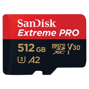 SanDisk Extreme Pro micro SDXC UHS-I, U3, V30, A2, C10+ SD Adapter  512 GB 200 MB/s