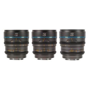 Sirui Night Walker 24+35+55mm T1.2 S35 Cine Objektiv Set mit Case  RF-Mount Metallgrau