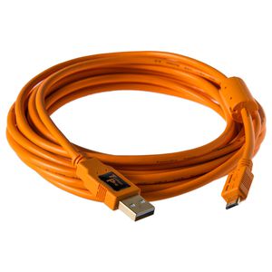 Tether Tools TetherPro USB-Datenkabel für USB 2.0 Typ A an USB 2.0 Micro-B (5-Pin) - 4,6 Meter Länge  orange