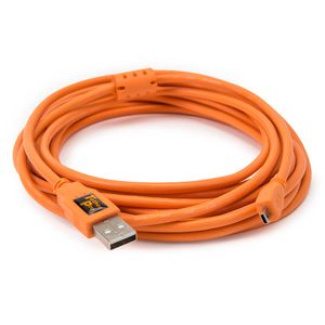 Tether Tools TetherPro USB-Datenkabel für USB 2.0 Typ A an USB 2.0 Mini-B (8-Pin) - 4,6 Meter Länge  orange
