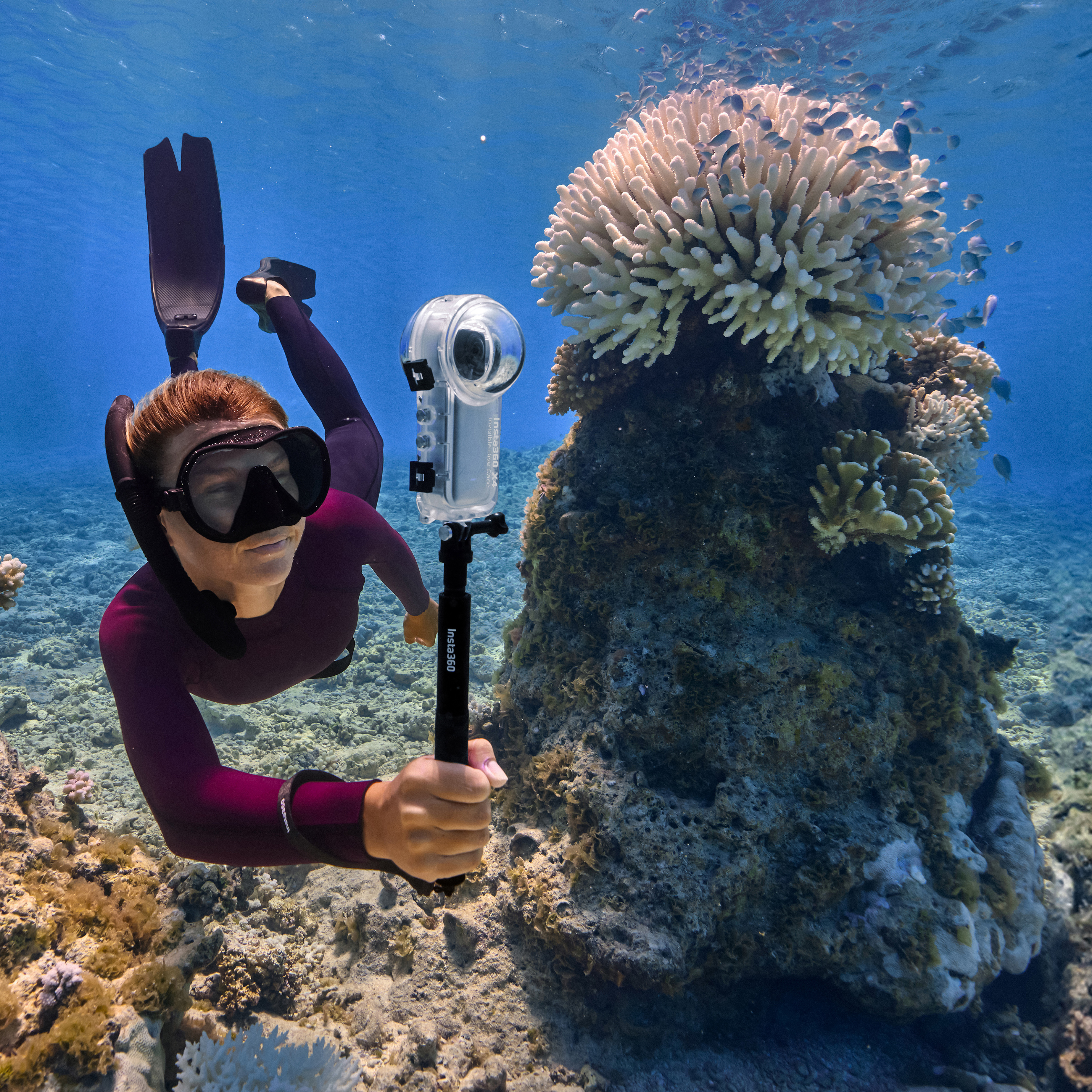 Insta360 X4 beim Tauchen verwenden für 360 Grad aufnahmen